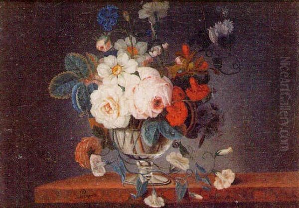 Nature Morte Aux Fleurs Oil Painting by Philippe Parpette