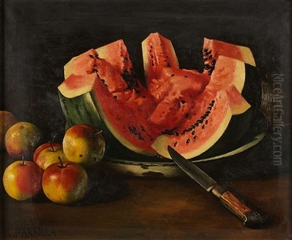 Bodegon De Frutas Oil Painting by Abelardo Parrilla