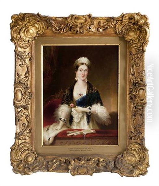 Queen Victoria At The Opera Oil Painting by Edmond Thomas Parris