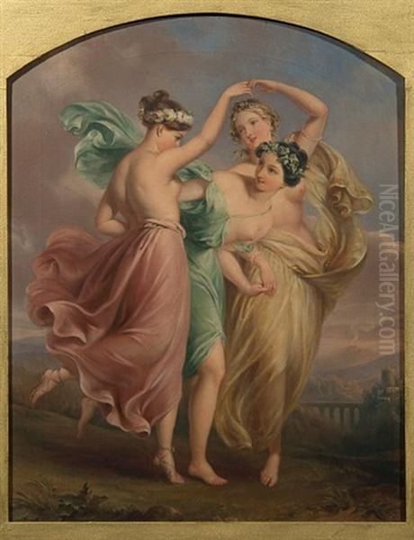 The Three Graces Oil Painting by Edmond Thomas Parris