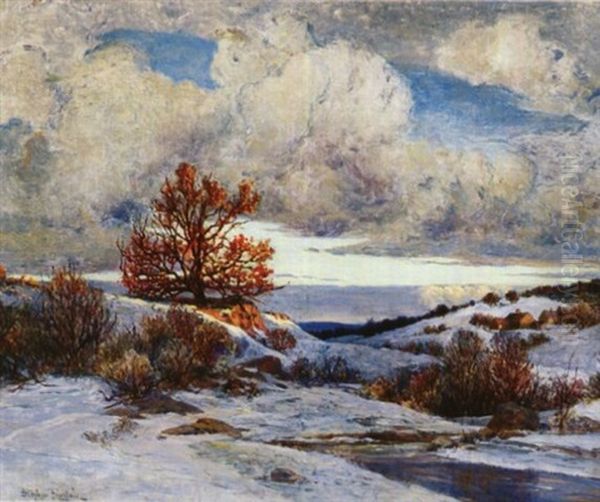 Cornish Winter Oil Painting by Stephen Parrish