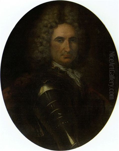 Portrait D'homme En Cuirasse Oil Painting by Etienne (le Romain) Parrocel