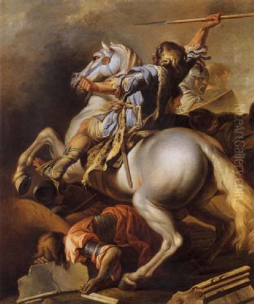 Condottiero Turco A Cavallo Oil Painting by Ignace Jacques Parrocel