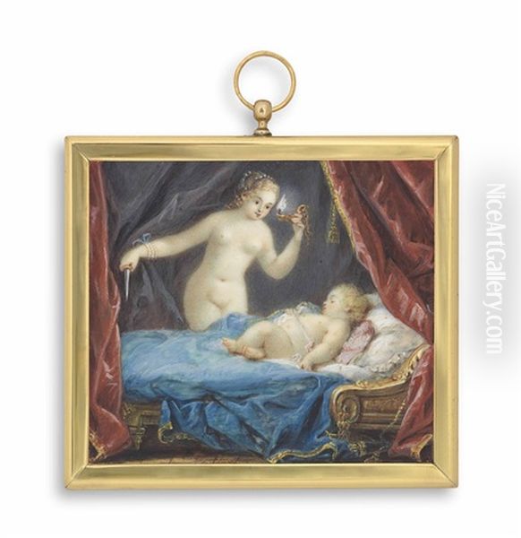 Cupid And Psyche Oil Painting by Jeanne Francois Pallas Parrocel