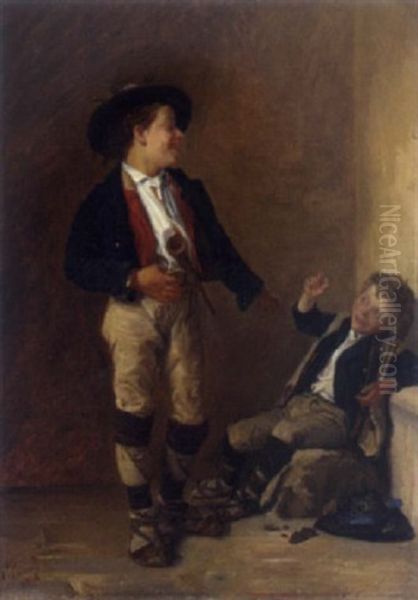 Der Kleine Musikant Oil Painting by Philippe Parrot