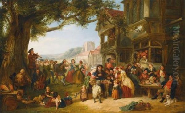 Village Merrymaking Oil Painting by William Parrott