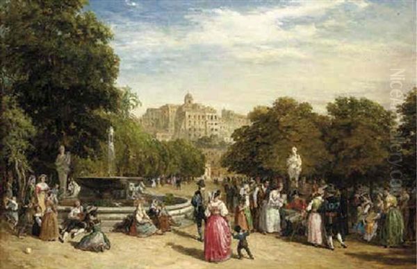 Peace In Naples; Francis Ii At The Festival Of Piedigrotta In The Villa Reale, Naples, 7th September, 1859 Oil Painting by William Parrott