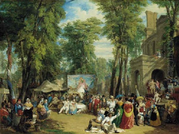 A Fair In The Champs Elysee, Paris Oil Painting by William Parrott