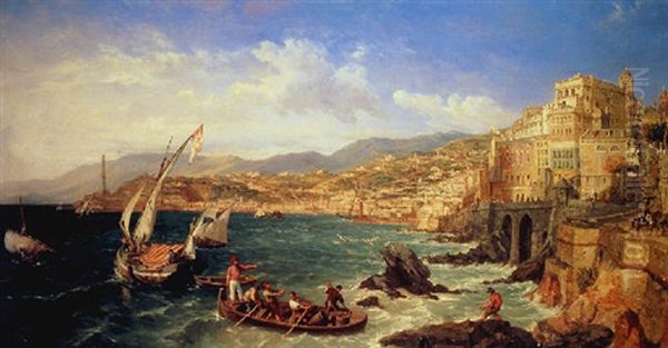 View Of Genoa Oil Painting by William Parrott