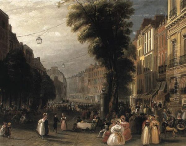 The Boulevard Des Italiens, Paris, 1848 Oil Painting by William Parrott