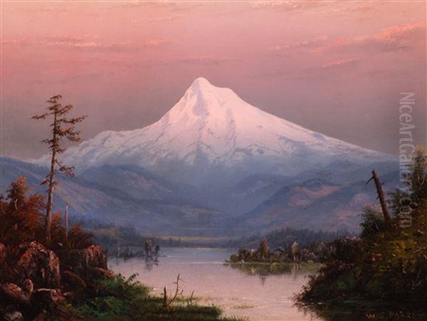 Mt. Hood, Sunset Oil Painting by William Samuel Parrott