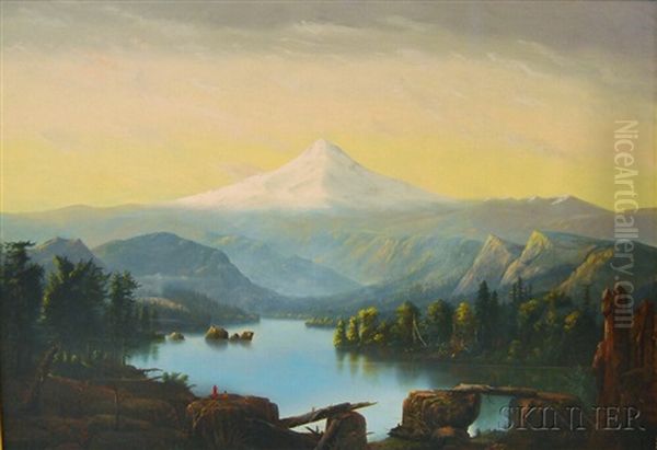 Mount Hood From Clear Lake Oil Painting by William Samuel Parrott