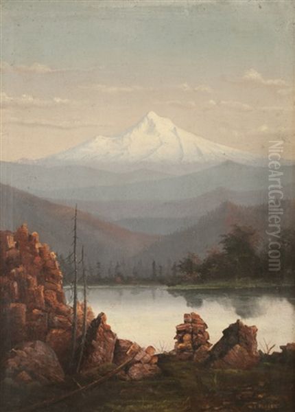 Mount Hood At Dusk Oil Painting by William Samuel Parrott