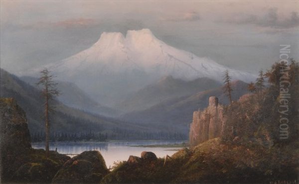 Mt. Shasta From Siskiyou Lake Oil Painting by William Samuel Parrott