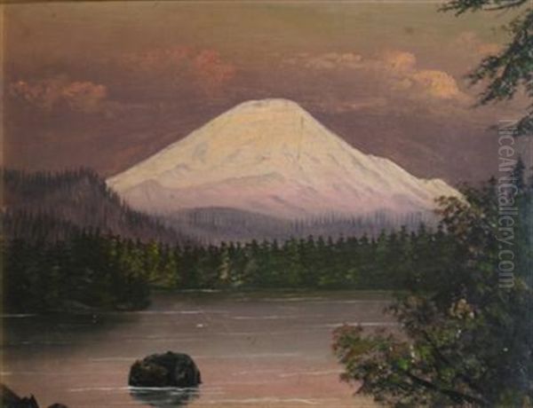 Mountainscape Oil Painting by William Samuel Parrott