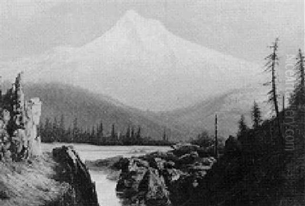 Mt. Hood At Sunset Oil Painting by William Samuel Parrott