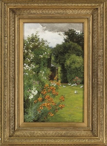 Orange Lilies Oil Painting by Alfred William Parsons