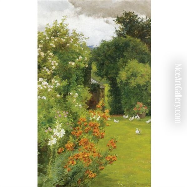 Orange Lilies Oil Painting by Alfred William Parsons