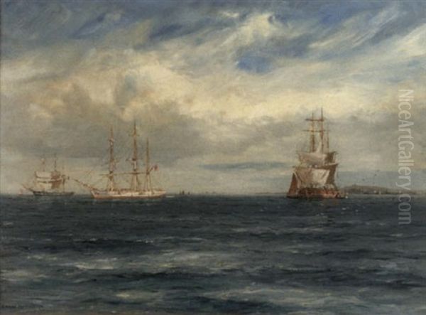 Summer Weather, Falmouth Harbour Oil Painting by Arthur Wilde Parsons