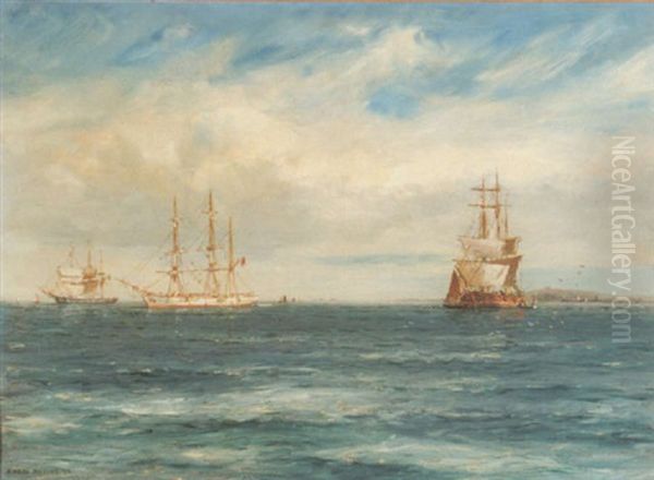 Summer Weather, Falmouth Harbour Oil Painting by Arthur Wilde Parsons