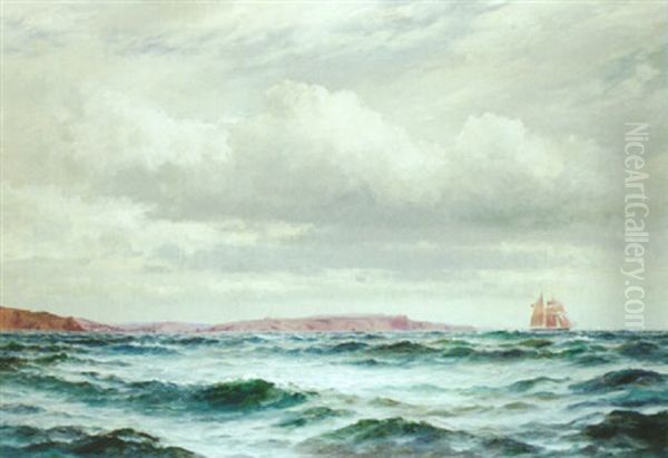 A West Country Port (falmouth?) From The Sea Oil Painting by Arthur Wilde Parsons