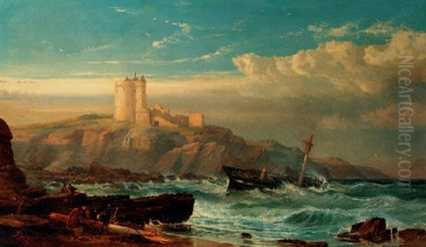 Dunstanborough Castle Oil Painting by Arthur Wilde Parsons