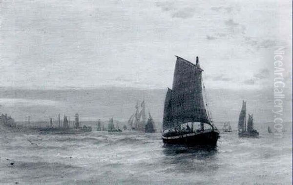 Newhaven Oil Painting by Arthur Wilde Parsons