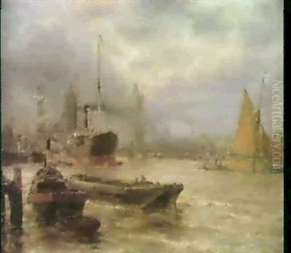 The Pool Of London Oil Painting by Arthur Wilde Parsons