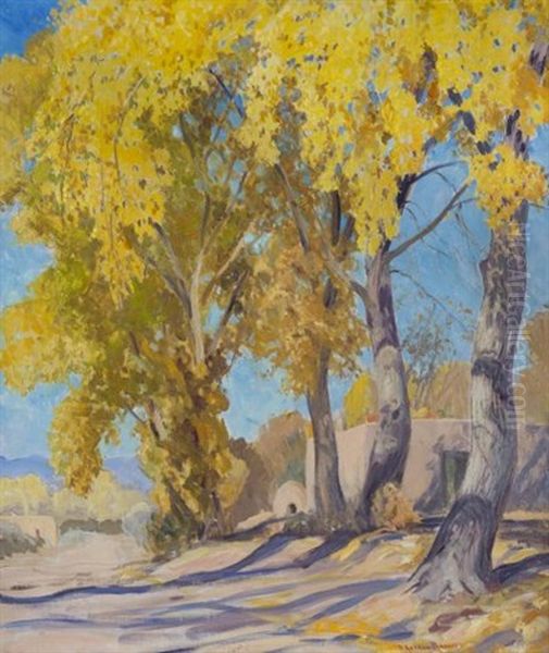 Taos Road Oil Painting by Sheldon Parsons