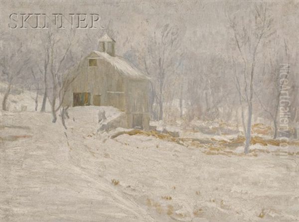 Snowy Barn Oil Painting by Sheldon Parsons