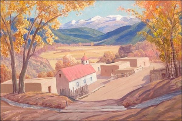 Cundiyo - New Mexico Oil Painting by Sheldon Parsons