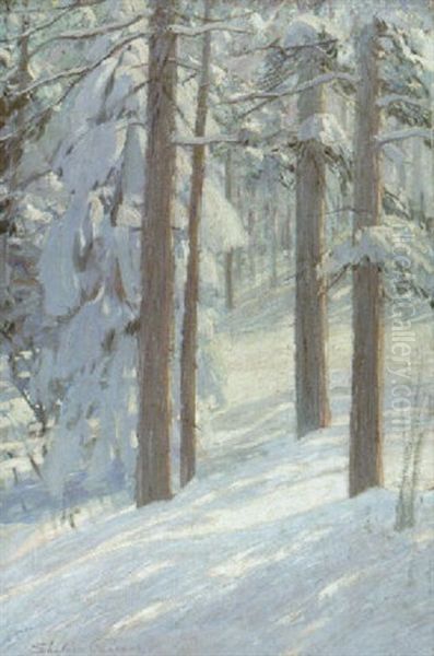 Winter Woods Oil Painting by Sheldon Parsons