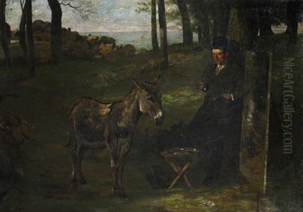 The Artist And His Critic (painted Isle Of Man?) Oil Painting by John H. E. Partington