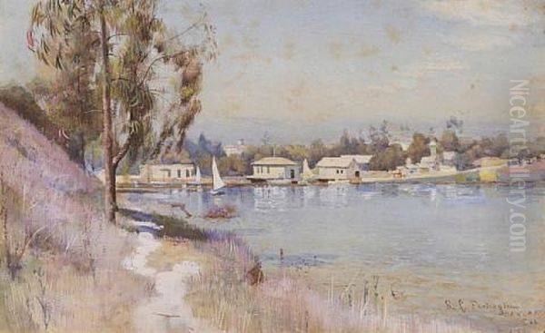 Views Of The Oakland Boat Basin (pair) Oil Painting by Richard Langtry Partington