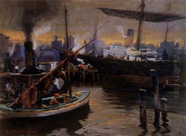 On San Francisco Bay Oil Painting by Richard Langtry Partington