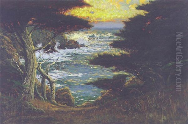 Monterey Coast, Monterey Sunset Oil Painting by Richard Langtry Partington