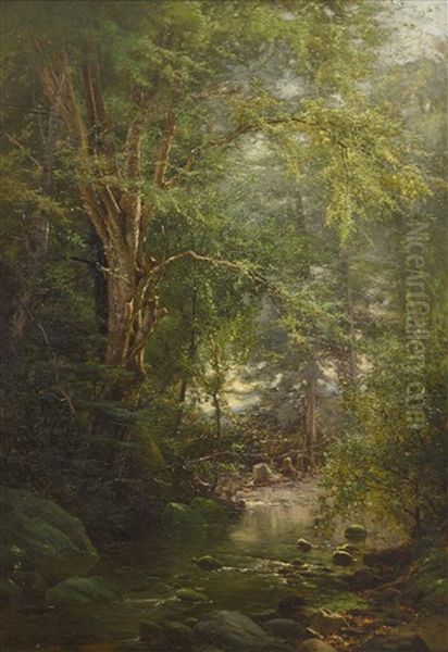 In The Woods Oil Painting by Arthur Parton