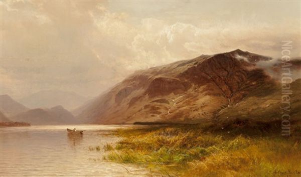 Lake Landscape Oil Painting by Arthur Parton