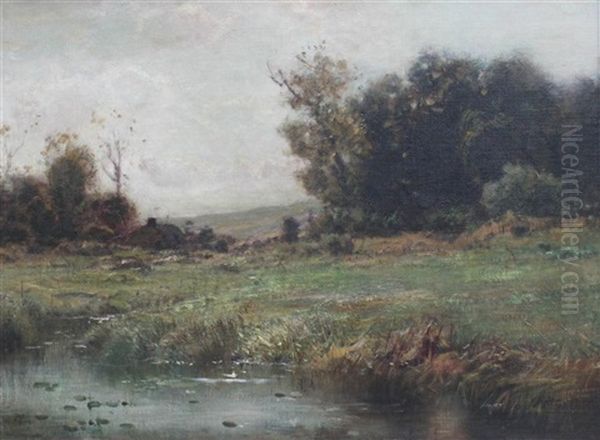 Pond Landscape Oil Painting by Arthur Parton