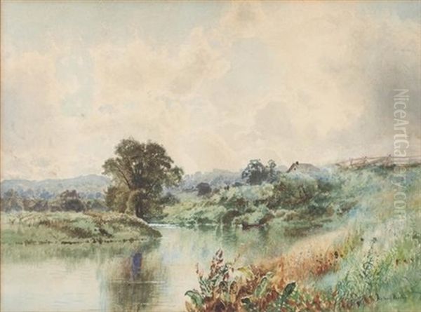 River Scene Oil Painting by Arthur Parton