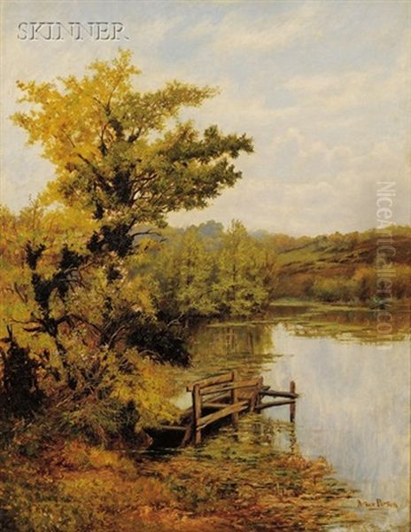 Autumn On The Pond Oil Painting by Arthur Parton