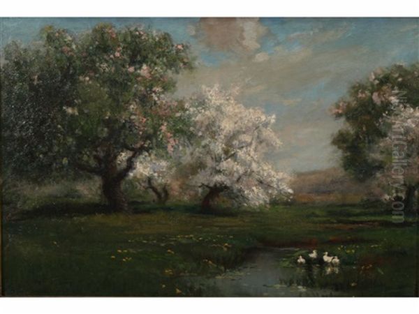 Spring Orchard Oil Painting by Arthur Parton