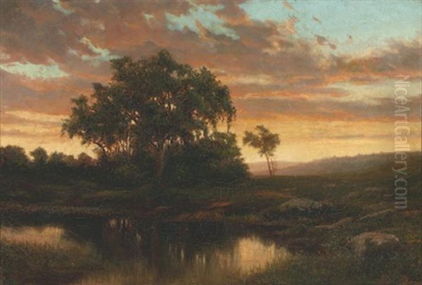 Early Evening Landscape Oil Painting by Arthur Parton