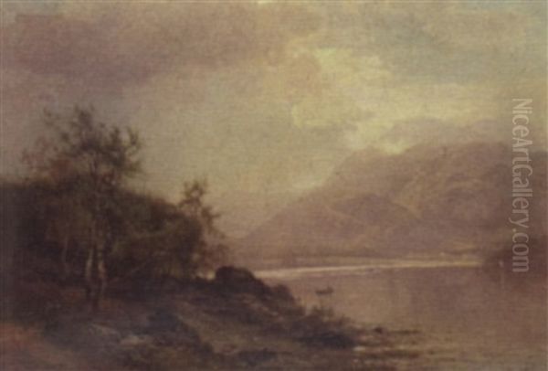 Landscape With Lake Oil Painting by Arthur Parton