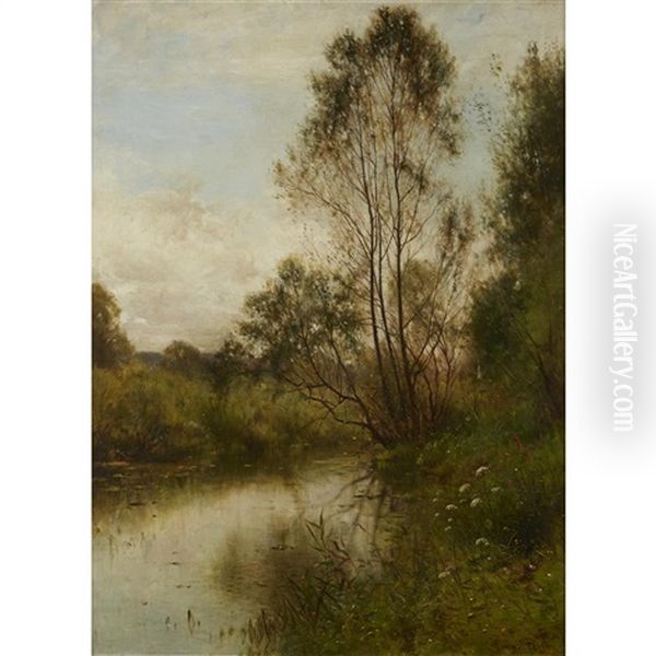 Woodland Stream Oil Painting by Ernest Parton