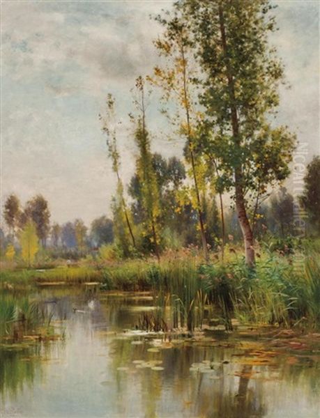 Virginia Waters Oil Painting by Ernest Parton