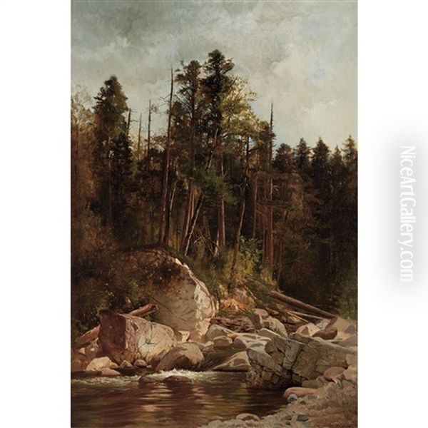 Mountain Stream Oil Painting by Ernest Parton