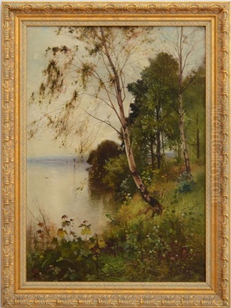 Landscape Amidst The Birches Oil Painting by Ernest Parton