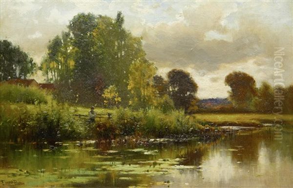 Figure By A River Oil Painting by Ernest Parton