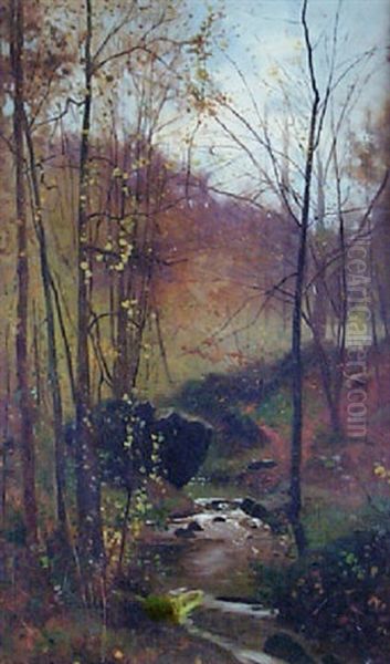 Woodland Stream Oil Painting by Ernest Parton